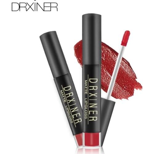 DRXINER Waterproof Matte Liquid Lipstick Moisturizer Smooth Lip Stick Long Lasting Lip Gloss Cosmetic Beauty Makeup