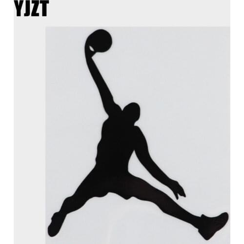 10.5CM*12.2CM Interesting Jump Up The Basketball Car Sticker Vinyl Black/Silver S9-0278