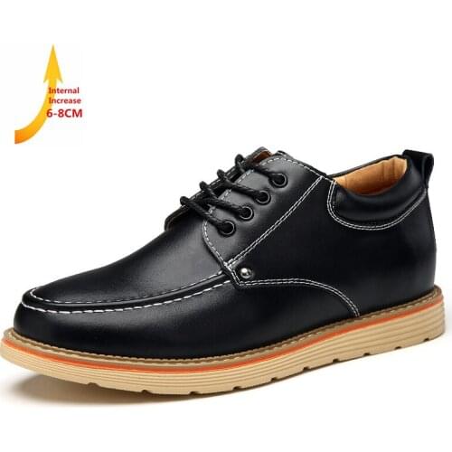 British Style Classic Men Casual Leather Shoes Fashion Concise Leisure Business Shoes Internal Increased Trendy Tooling Shoes
