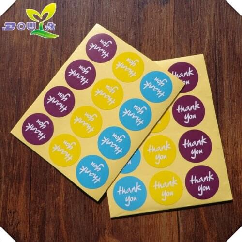 Korean version 3 color round "thank you" sealing sticker bag baking packing bag sticker sticker