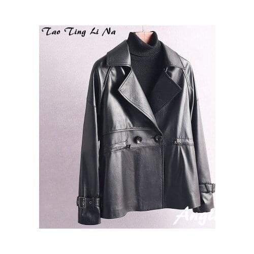 Top brand Spring 2020 Women Genuine Real Sheep Leather Jacket R21 high quality