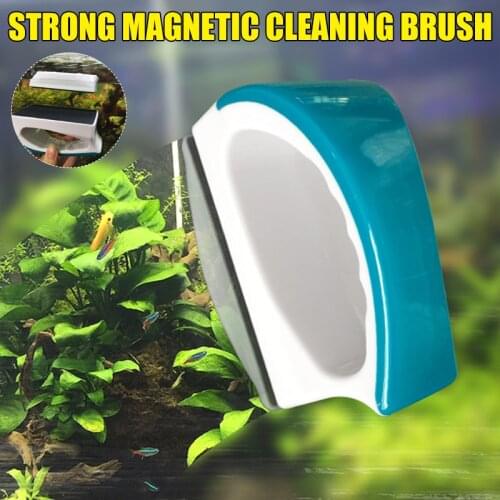 Mini Magnetic Fish Tank Aquarium Glass Cleaner Brush Magnets Strong Magnetic Clean Dead Ends Scratch-Free