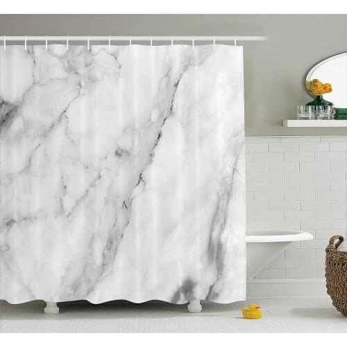 Marble Shower Curtain Granite Surface Motif with Sketch Nature Effect and Cracks Antique Style Bath Curtains For Bathroom