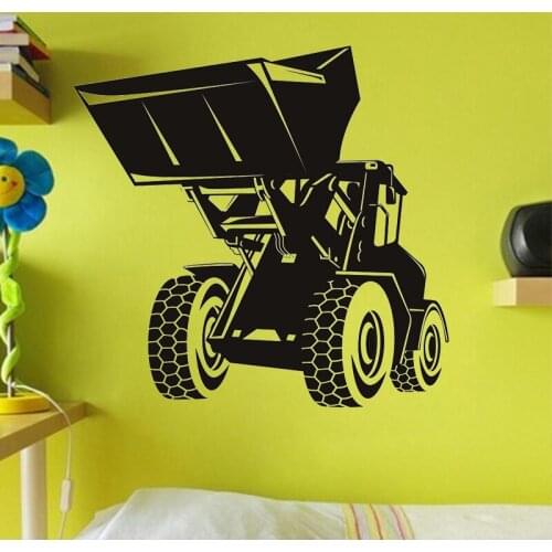 Cartoon Building Digger Wall Sticker Home Decor Living Room Decals Kids Bedroom Decorative Stickers