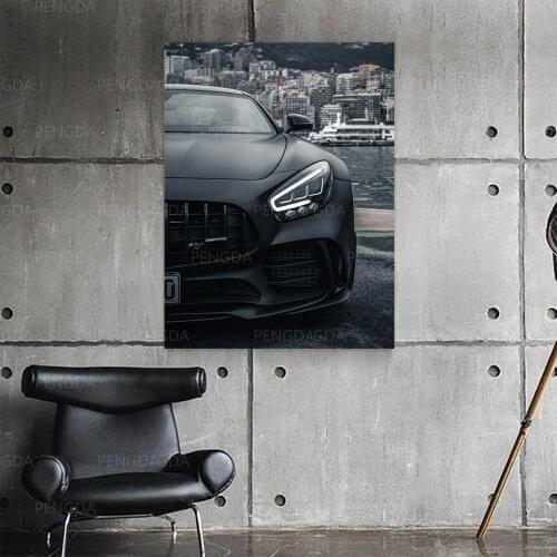 Wall Art Poster Modular Pictures Running Black Car Handsome HD Printed Cool Canvas Painting Home Decoration Living Room No Frame