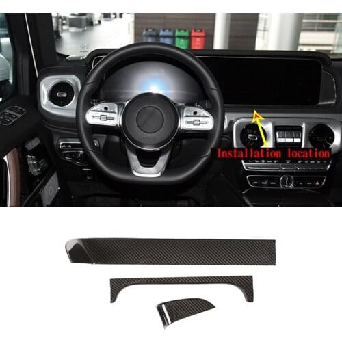 NEW! ! 3 pcs 100% Carbon Fiber Car Styling for Mercedes-Benz G-Class 2019-2020 Display Decorative Frame Car Interior Accessories