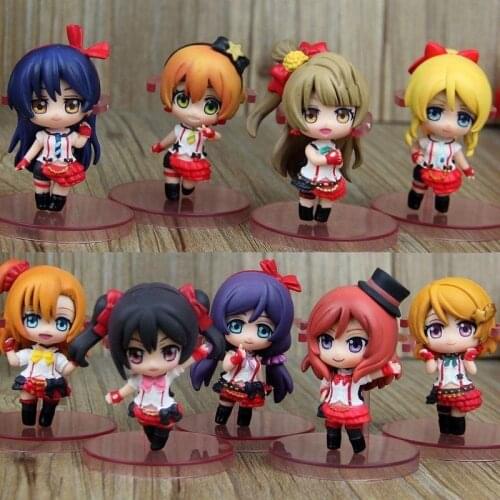 NEW 9pcs/lot 6cm pvc Japanese anime figure love live! Q school uniform ver. action figure collectible model toys brinquedos