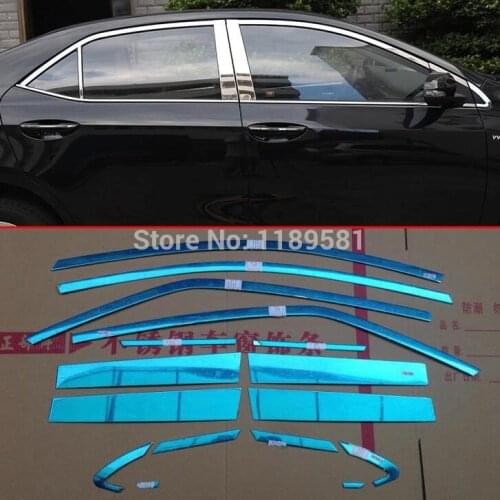 For Toyota Corolla 2014 2015 2016 Stainless Steel All Window Frame Trim