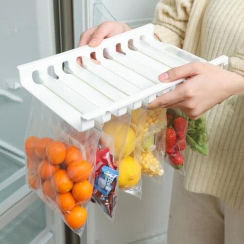 Food Sealed Bag Storage Rack Hanging Fresh-keeping Plastic Drawer Design Sealed Bag Storage Shelf for Refrigerator Organizer