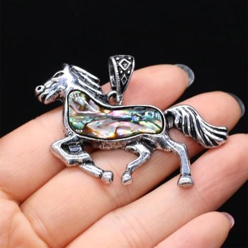 Charm Animal Alloy Pendant Mustang Tibetan Silver Color Pendant for Jewelry Making DIY Necklace Earring Gift 55x25mm
