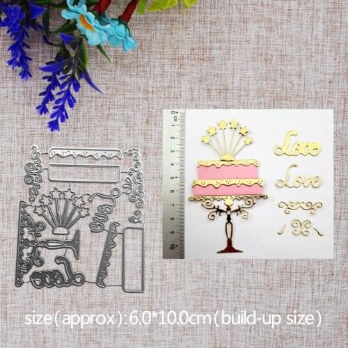 New Arrival Beautiful Birthday Cake Cutting Dies Stencil DIY Scrapbooking Photo Album Embossing Decor Paper Card Craft 60x100mm