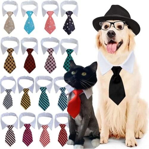 Formal Dog Wedding Bandana Collar Adjustable Pet Neck Tie Neckerchief Bandana for Small Medium Dogs Cats Costume Clip Tie Collar