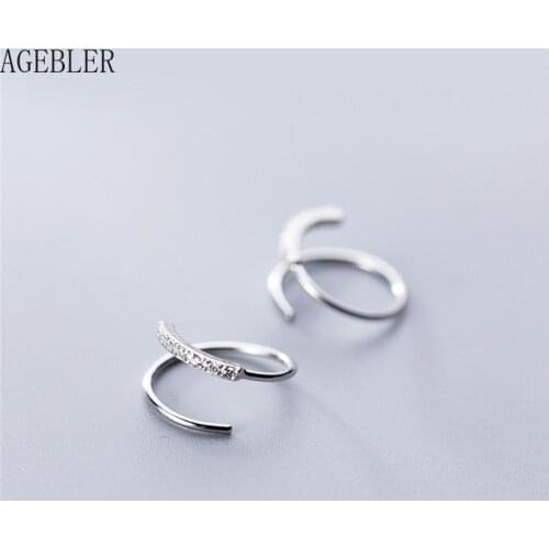 S925 Sterling Silver HoopeEarrings Womens Jewelry Korean Style Wave Short Zircon Earrings Original Design Gift Luxury Jewelry
