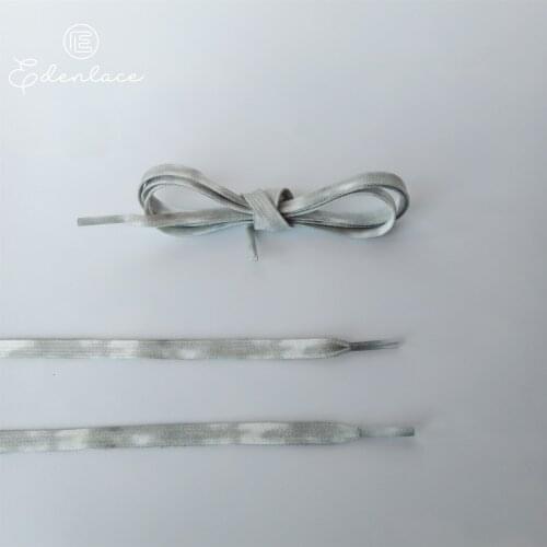 Shoelaces With Tie Dye Mix Grey-white Flat Shoelaces Gradual Colorful Shoe Lace Heat Transfer Bootlace For Sport Shoes