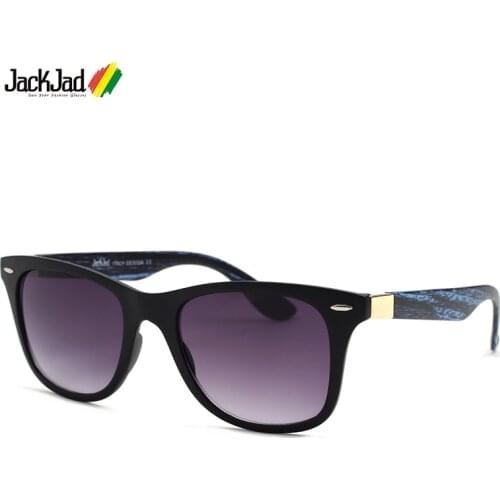 JackJad Fashion 4195 Square Rivets Traveler Style Gradient Sunglasses Vintage Wood Grain Brand Design Sun Glasses Oculos De Sol