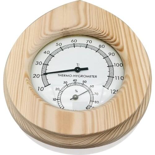 Thermometer Hygrometer Bathroom Accessories Sauna Room Wooden Steam 2 in 1