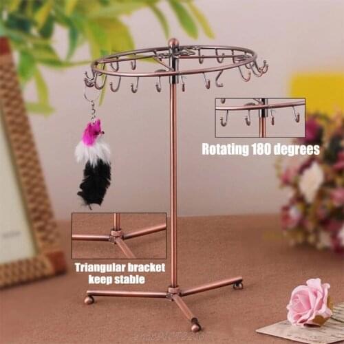 Vintage Pendant Scarf Jewelry Display Rack Rotatable Necklace Headband Bracelet Rings Stand Holder 23 Hooks N06 20 Dropshipping