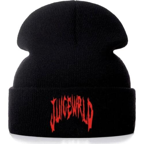 High Quality Juice Wrld 999 Embroidery Casual Beanies For Men Women Fashion Knitted Winter Hat Hip-hop Skullies Hat Dropshipping