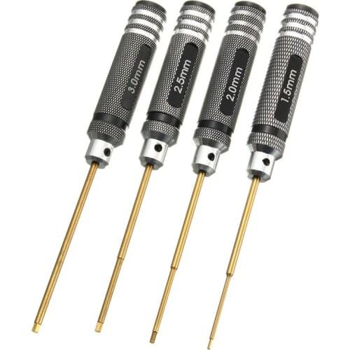 1.5mm 2.0mm 2.5mm 3.0mm Hex Screw Driver Titanium Plating Screwdriver Repair Tool for RC Drone Car Helicopter FPV Racing Drone