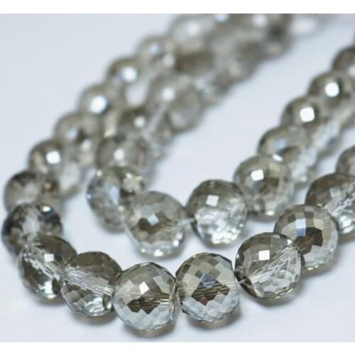 20pcs 10x8mm Clear Grey color Crystal Glass Beads Round Cut Faceted Beads For Craft Crystal Curtain DIY Making Beads