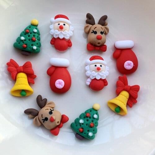 20 pieces of resin painted lovely Christmas series flat back stone scrapbook DIY Christmas ornaments craft festival decoration