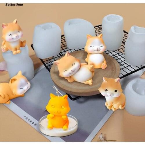 3D Cute Cat Molds Craft Candle Soap Making Mold Tools Non-toxic Material B36D