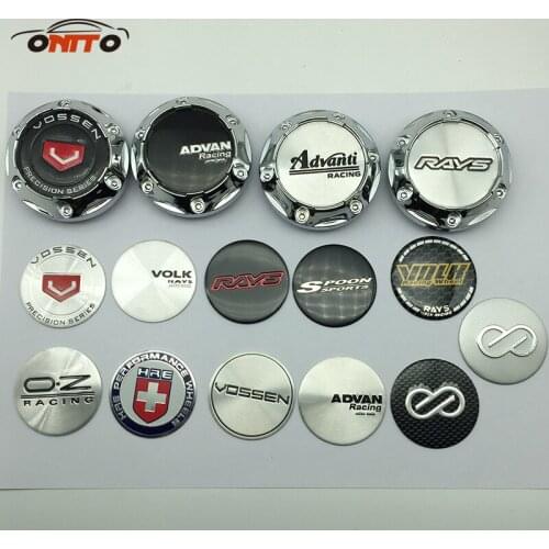 4pcs Car-Styling 65MM ADVAN ENKEI FOR VOSSEN Emblem VOLK RAYS WORK Sticker Wheel Center Cap Hub Cap For Rim Wheel Car-Cover