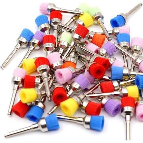 50 PCS/Box New Dental Colorful Flat Polishing Brushes Nylon Latch Small Flat Polishing Polisher Prophy Brushes Dental Product