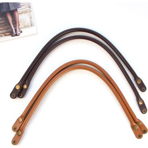 52CM High quality PU Leather Handle Snap button bag strap belt coffee/camel DIY handbag handle