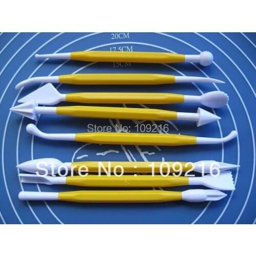 8pcs/set Plastic Mini Sculpture Group For 16 Sculpting Knife Head Sugar Modelling/Fondant Tools