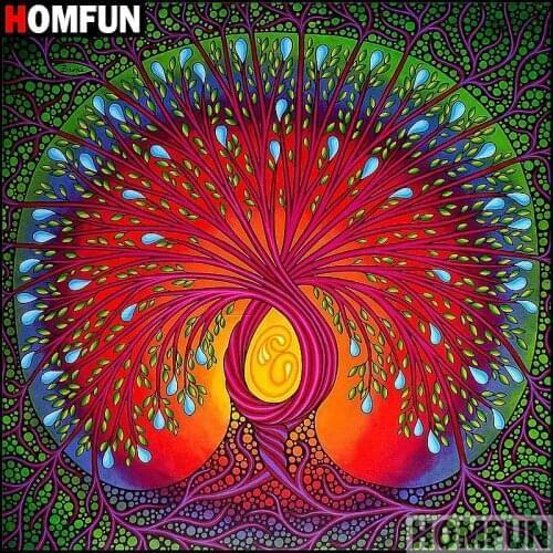 HOMFUN Full Square/Round Drill 5D DIY Diamond Painting "Abstract tree" 3D Embroidery Cross Stitch 5D Home Decor A07495