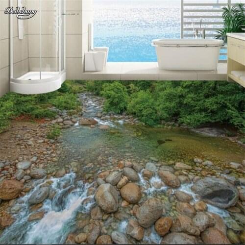 Beibehang large - scale murals high - definition mountain stream gravel floor paste thick waterproof wear - resistant film