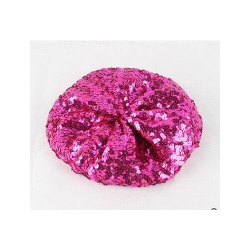 50pcs/lot fedex fast woman casual sexy sequins berets lady casual solid dancing berets woman sequined berets