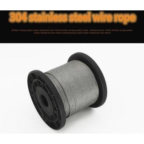 Freeshipping,10 Meters 2mm 3mm 4mm 5mm 6mm 8mm Diameter Steel Bare Wire Rope lifting Cable 304 Stainless Steel Clothesline