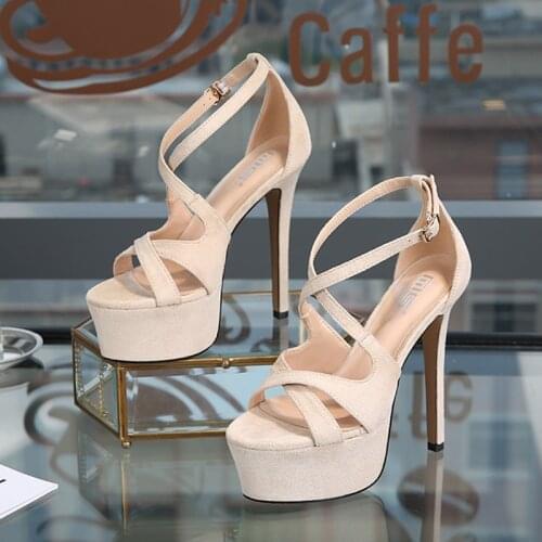 Summer spring womens high heels catwalk show open toe sexy sandals with platform fashion comfortalbe female model shoes 12.5cm