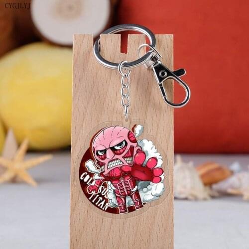 Attack on Titan Keychain Anime Levi Ackerman Eren Jaeger Key Chain Pendant Cosplay Double Sided Acrylic Key Rings Cosplay Props