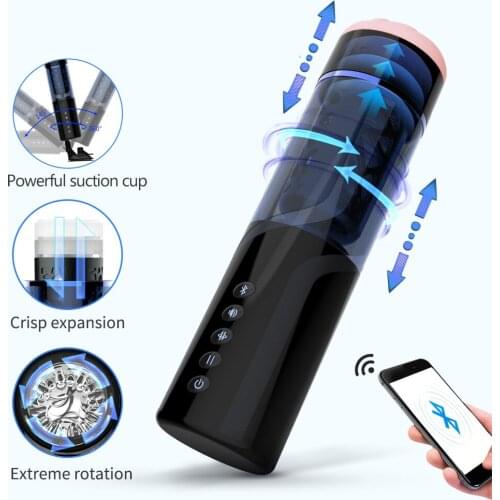 Masturbation Cup Vagina Real Pussy Automatic Telescopic Rotation Oral Blowjob Vaginal Sex Machine For Men Adult Sex Toy For Men