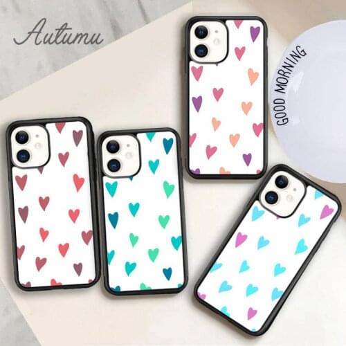 Little Hearts Phone Case for iPhone 11 12 Pro Max mini X XR XS SE 2020 5 6S 7 8 Plus Samsung Galaxy S8 S9 S10 Cover shell
