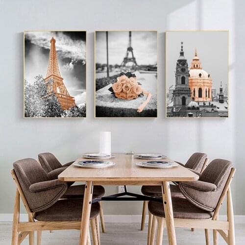 CHENISTORY 3PC Paint By Number Tower Landscape Drawing On Canvas Handpainted Painting For Children Art Gift Diy Flower Kits Home