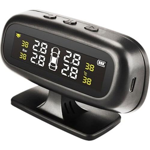 USB LCD Gauge TPMS Black Tmps Tire Pressure Monitoring System Stable Meter Automobile
