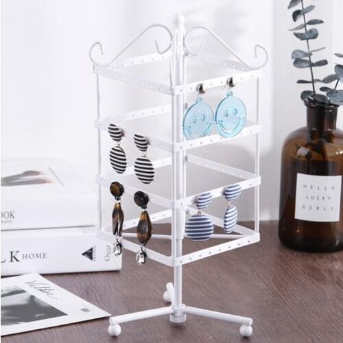 Hot Sale 4 Colors 128 Holes Earrings Stand Stud Jewellery Organization Multifunctional Display Necklace Jewelry Display Holder