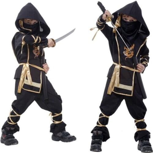 Stealth Ninja Child Costume Kids Ninja Costumes Assassin Costume Nocturnal Clothing masked ninja suit Warrior Cosplay costume