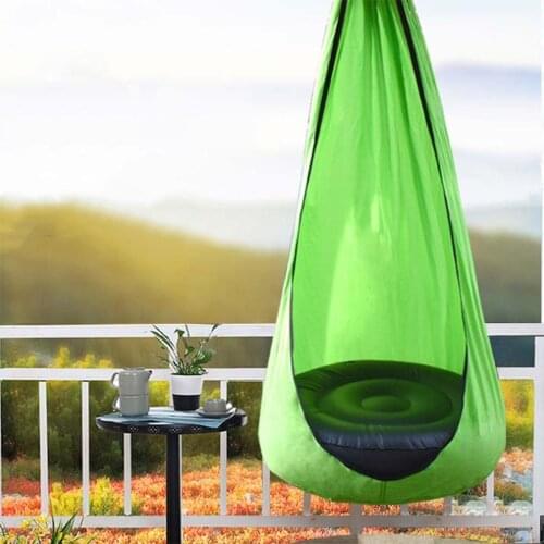 Kids Swing Hammock Pod Chair Indoor Pod Swing for Kids Hanging Seat with Inflatable Pillow for Outdoor and Indoor in Use