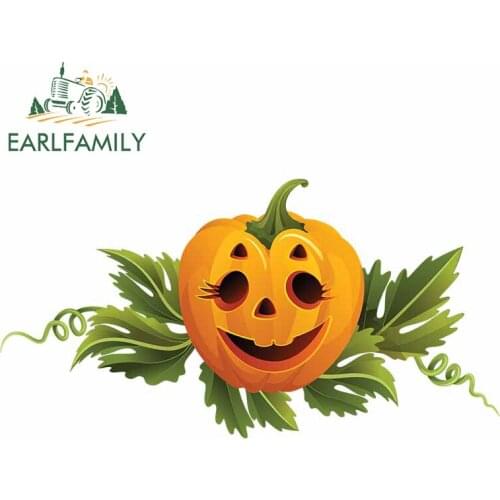 EARLFAMILY 13cm x 6.8cm For Halloween Pumpkin Motorcycle Car Sticker Vinyl Material Decal Bumper Car Accessories Surfboard Decor