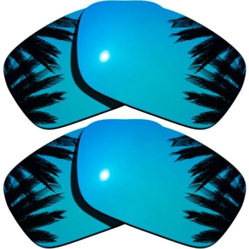 Ice Blue Mirrored+Ice Blue Mirrored Coating) 2-Pairs Polarized Replacement Lenses for Fuel Cell 100% UVA & UVB Protection