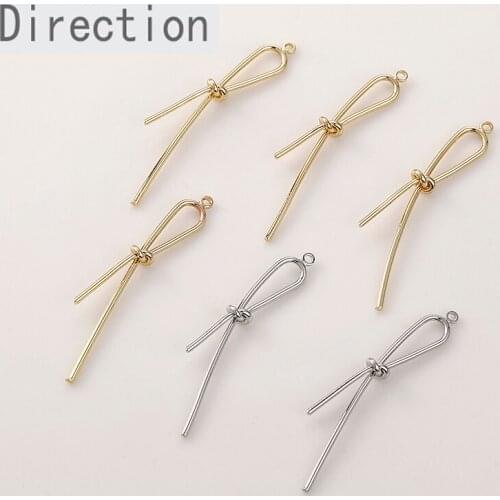 14k Gold long knot knot copper plated real gold pendant DIY hand made ear accessories material accessories
