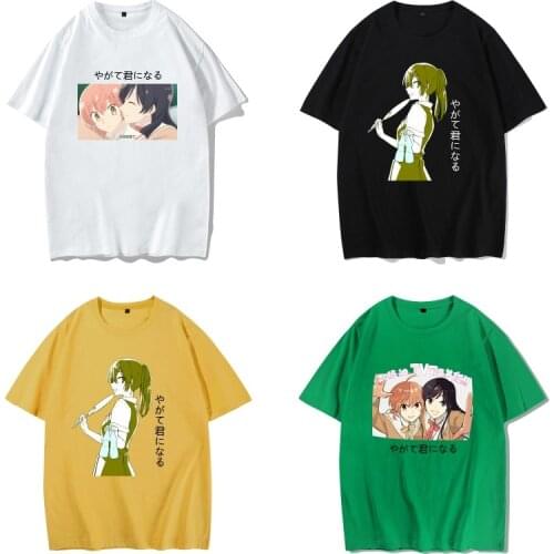 1pcs Anime Cartoon Bloom Into You Nanami Touko Unisex Short Sleeve Summer T-shirt Cosplay Costume for Women Men Gift