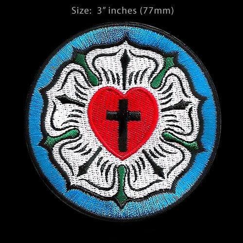 LUTHER ROSE LUTHERAN CHURCH SYMBOL CHRISTIAN CROSS EMBROIDERED PATCH
