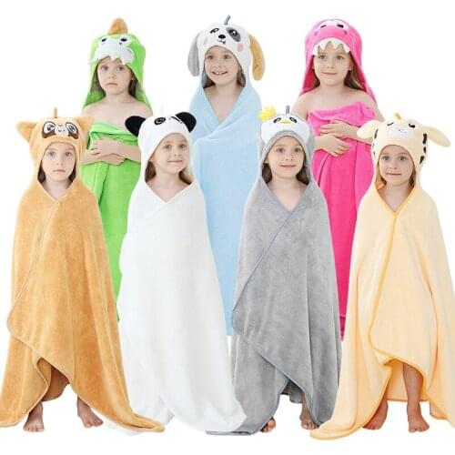 Cute toddler kid bath robe soft cotton animals hooded towel robe for boys girls child warm bath robe nightgown clothes