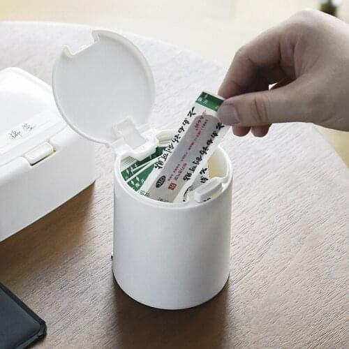 Mini Storage Box Covered Office Desk Cotton Box Storage Container Dust-Proof Small Pop-up Window Finishing box Sign organiz case